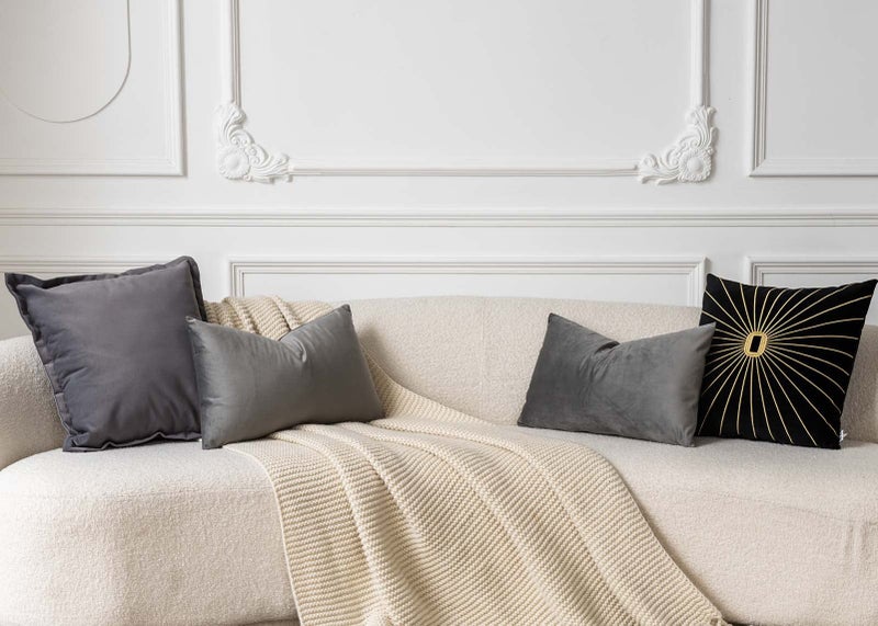 JUSPURBET Grey Lumbar Velvet Throw Pillow Covers 16x24 inch Set of 2 for Living Room Couch Sofa Bedroom Decorative Rectangle Solid Soft Cushion Cases with Invisible Zipper - Image 4